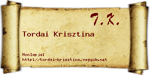 Tordai Krisztina névjegykártya